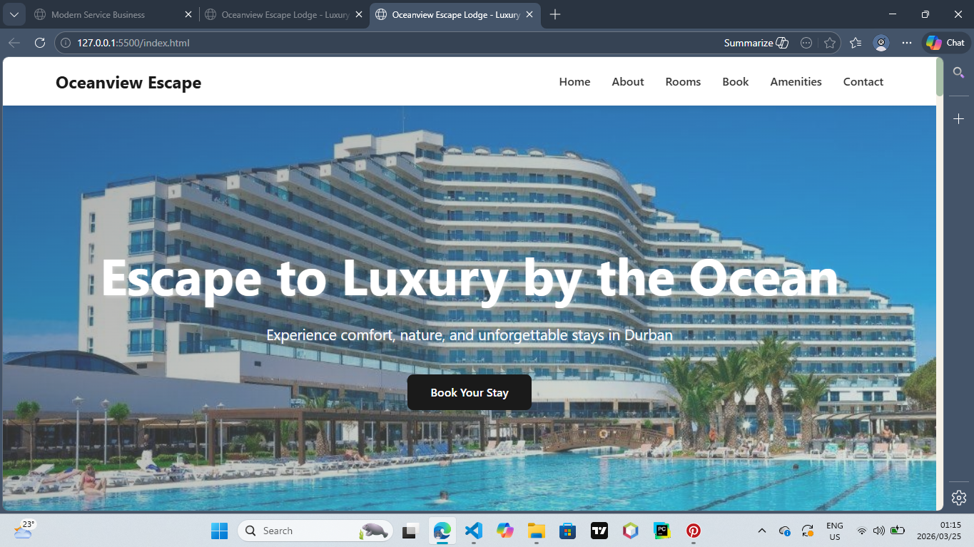 Desktop screenshot of lodge/guesthouses website