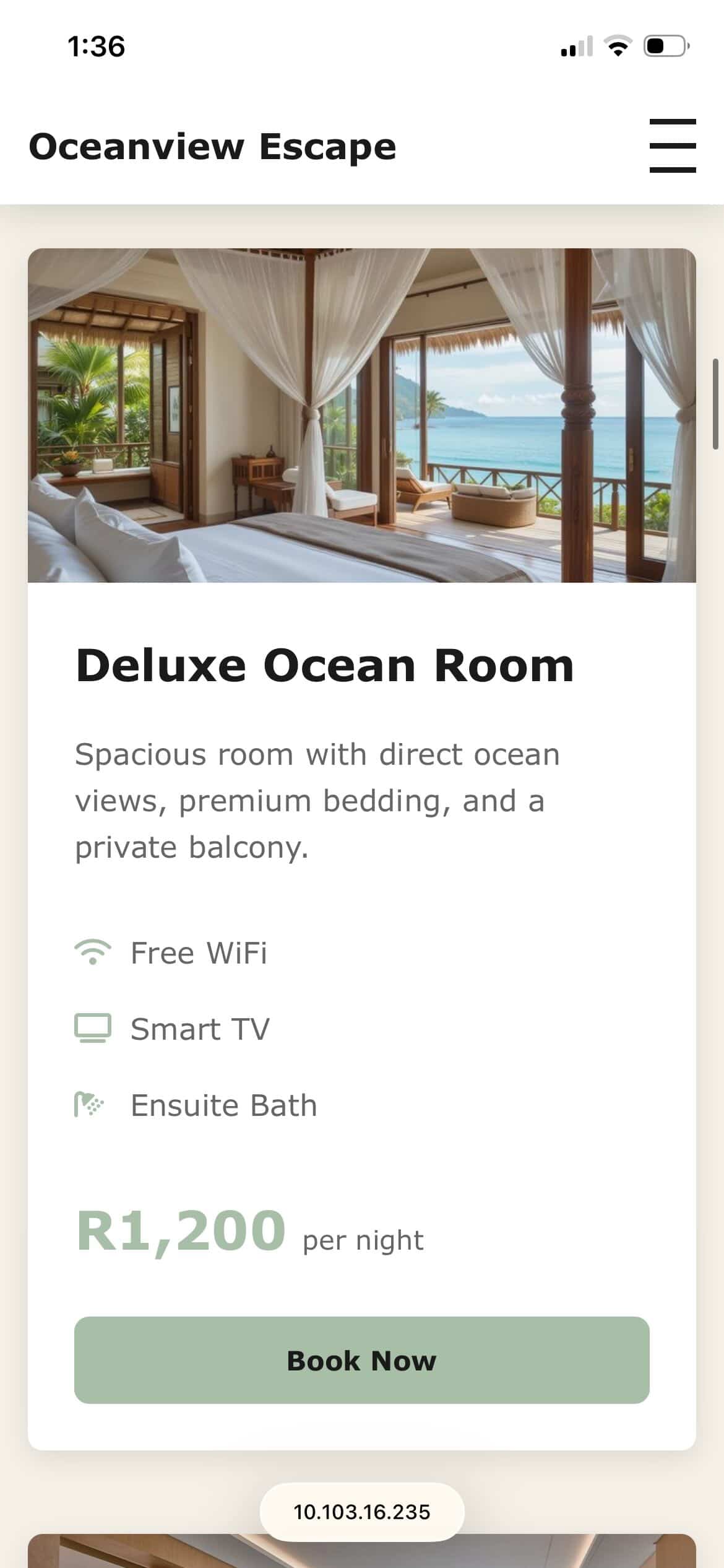 Mobile screenshot of lodge/guesthouses website