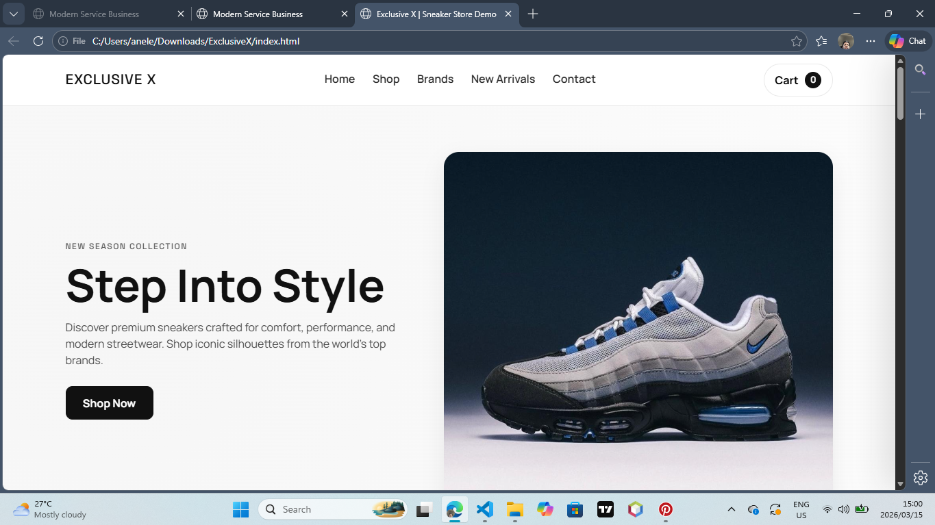 Desktop screenshot of Sneaker website
